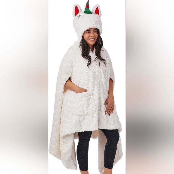 Cozy Critter Wrap Holiday Wrap w/Unicorn Design Pockets Comfy Cozy Warm - Picture 2 of 5